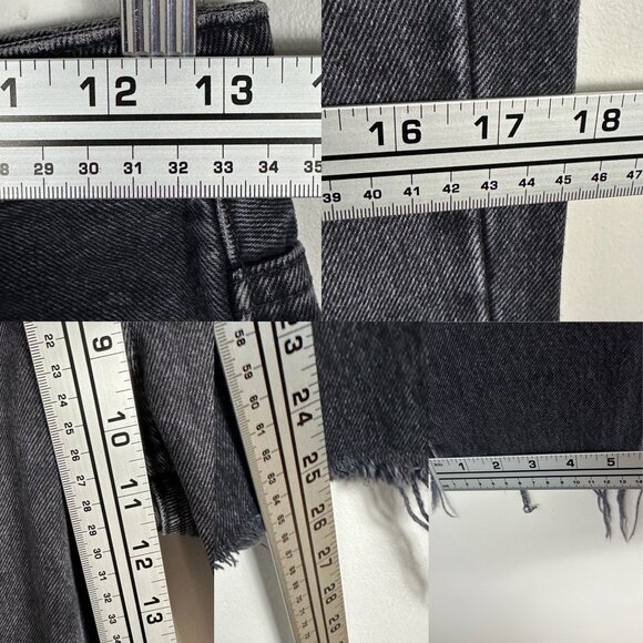 Reformation Julia High Cigarette Jeans Pacific Black Womens Size 25 Denim Raw - Picture 12 of 15